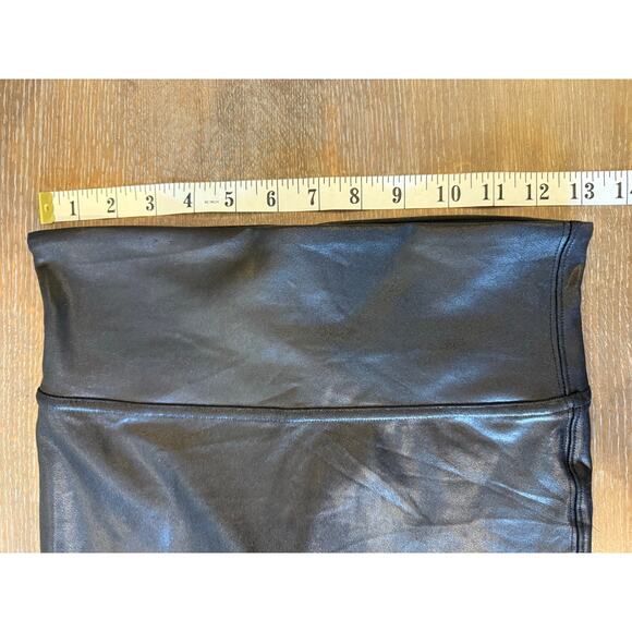 SPANX Black Faux Leather Leggings Pants Women size M - Picture 4 of 5